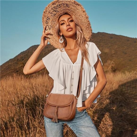 Casual Flap Saddle Crossbody Bags for Women Purses and Handbags - Picture 7 of 8